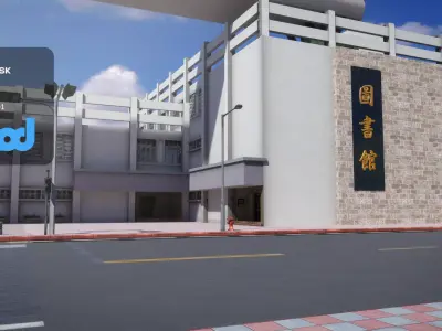 TW Street with T Intersection 01 3D model