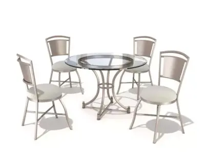 Circular Table And Chairs 3D model