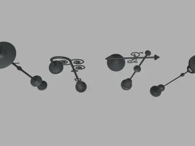 Street Lights 011 012 013 014 Low-poly 3D model