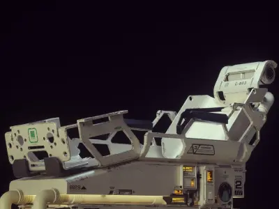 Scifi Medical Bed - Game Ready 3D model