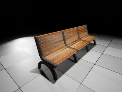 Bench Low-poly 3D model buy