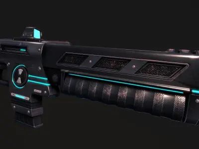 Sci-Fi Rifle Low-poly 3D model
