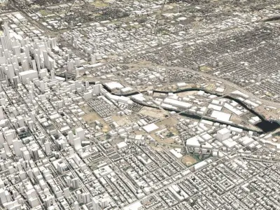 Cityscape Chicago USA 3D model