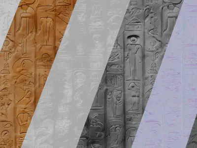 Ancient Egypt Hieroglyphs  - VOL 3 - 2 Seamless PBR Texture