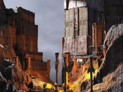 Dark Ages Fortress Kitbash 2 3D model