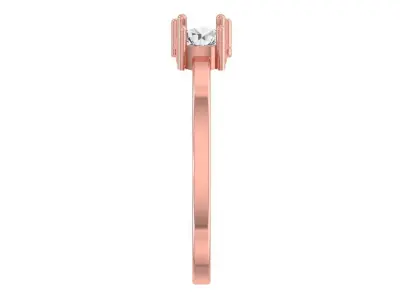 Solitaire Women Light Weight Baguette Round Stone Band Ring 3D print model