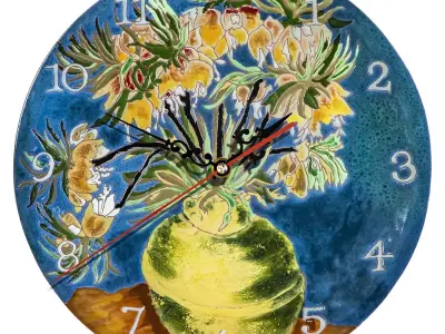 Hand Painted Ceramic Clock Face Texture