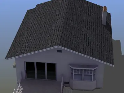 Bungalow house with porch 3D model