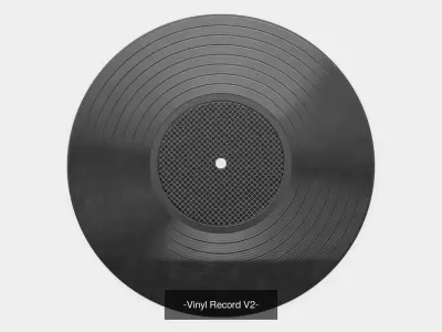 3 Vinyl Records - Classic Gramophone Black LP Discs 3D Model Pack