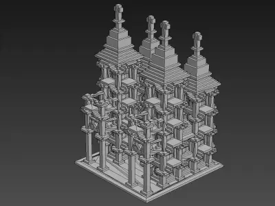 House Voxel - 35 Low-poly 3D model