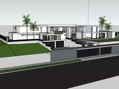 Modern house on the beach 3D model