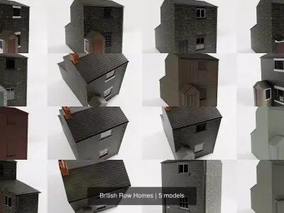 British Row Homes 3D Model Pack
