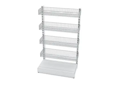 Shelving With Hanging Wire Basket 3D model