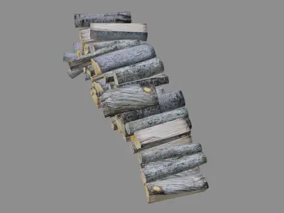 Wood logs Low-poly 3D model