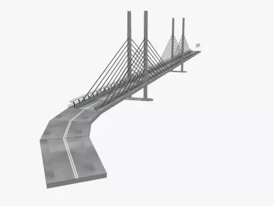 Elleanor Shonnel Bridge Low-poly 3D model