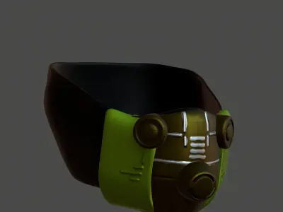 Gas mask helmet 3d model scifi Low-poly  Low-poly 3D model 224