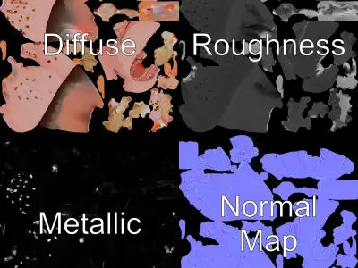 Princess Character Model Rigged and Animated Low-poly 3D model