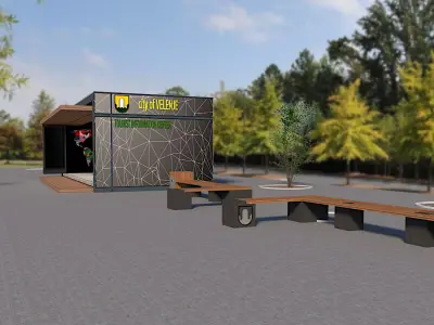 turist office modular unit Free low-poly 3D model