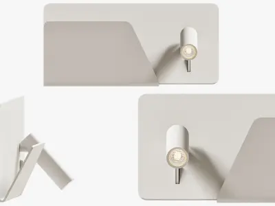 Wall lamp Suau left reading light white 3D model
