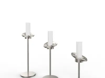 candlestick three candle holders 3D model