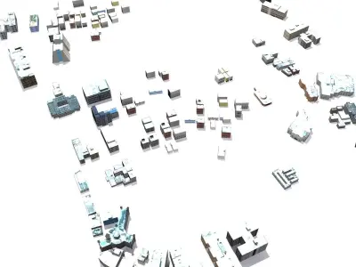 Building Collection Low Poly hospital Low-poly 3D model