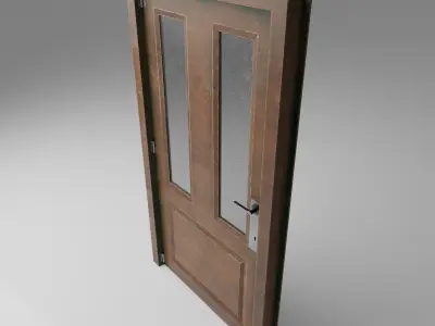 Old Dirty Wooden Door Low-poly 3D model