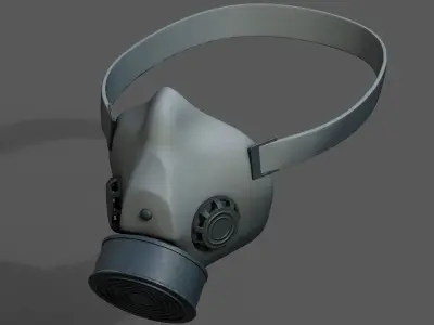 Gas mask helmet 3d model military combat fantasy cyborg space  Low-poly 3D model