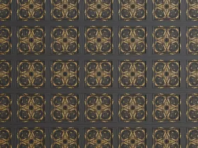 Ornate Gold Inlay Black Wood PBR Seamless Texture