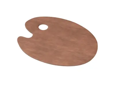 Artist Palette v1 001 Low-poly 3D model