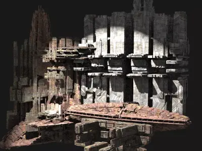 Mega City  Space Station Kit bash  3D model