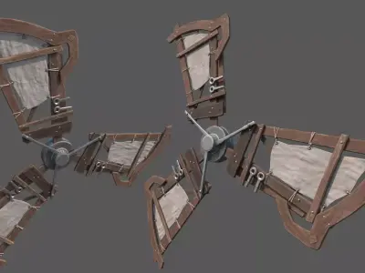 Junk Windmill Prop Low-poly 3D model