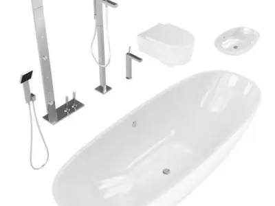 Deatiled Model Bathroom Fixtures 3D model