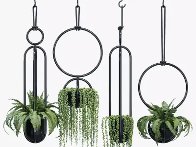 Blumen set of hanging planters 3D model