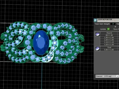 Diamond Ring for Women 3D print model 9