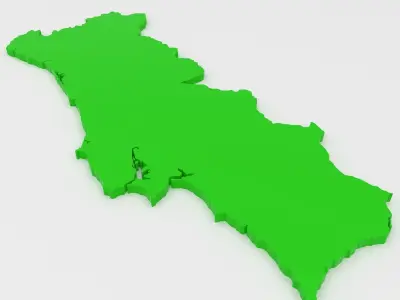 Map of Portugal Low-poly 3D model