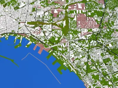 Naples City of Italy Low-poly 3D model