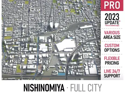 Nishinomiya Low-poly 3D model