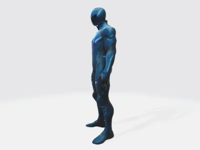 Man in super bleu suit 3D model