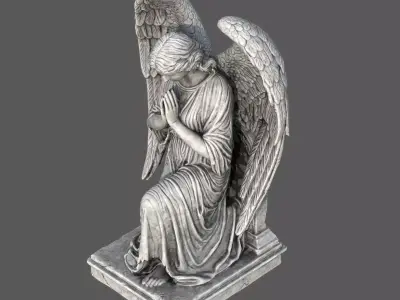 Guardian Angel Praying Statue LP  Timeless Spiritual  Low-poly 3D model