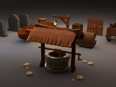 Medieval  Lowpoly Gameready Assets Low-poly 3D model