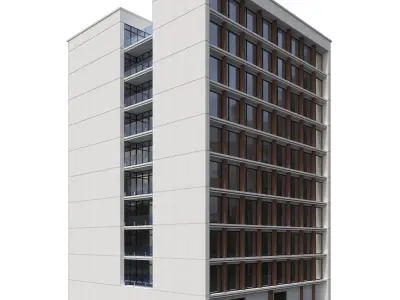 Modern office building No1 Low-poly 3D model