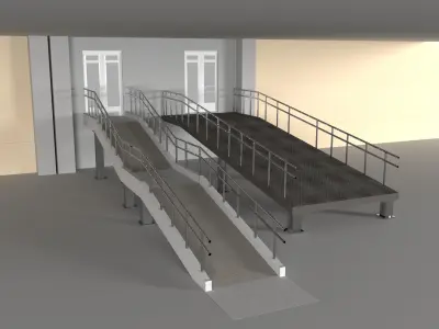 Ramp with railing  3D model
