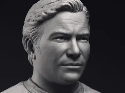 William Shatner as James Tiberius Kirk Printable 3D Model 3D print model