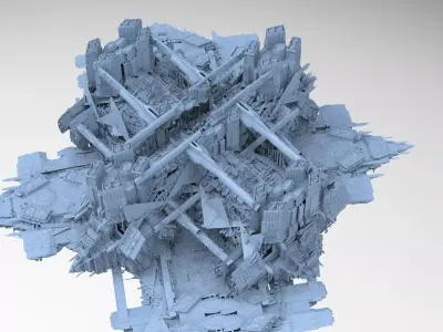 Nile River Sci fi Station floor 3D model