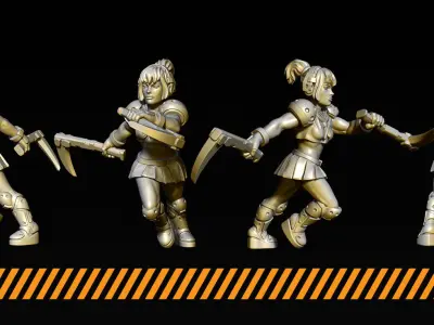 School Girls 3D print model