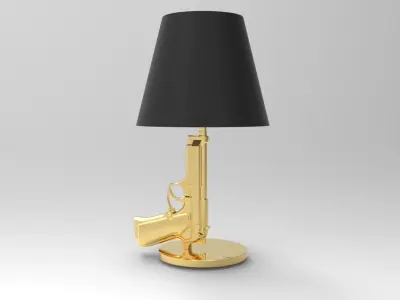 Bedside Gun Lamp 3D model