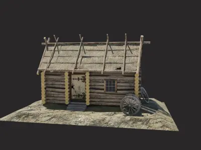 medieval Hut 3D model buy
