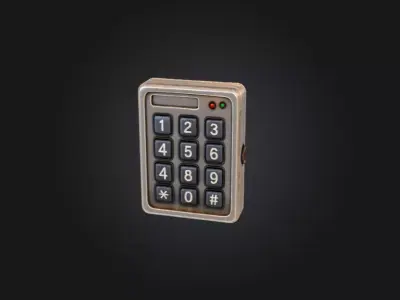 Keypad Security Interface Low-poly 3D model
