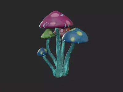 Glow in the Dark Mushroom Low-poly 3D model