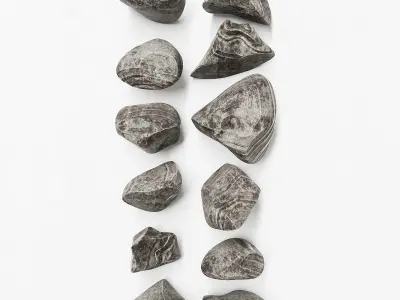 Rock stone striped 3D model